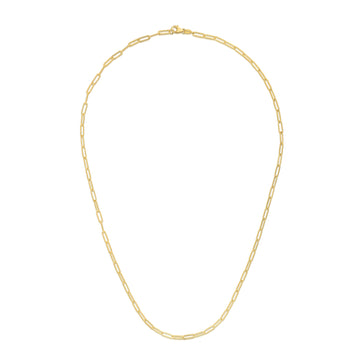 14K Yellow Gold 2.1mm Paperclip 24 Chain with Lobster Lock